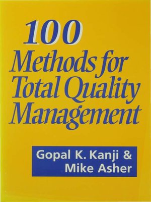 cover image of 100 Methods for Total Quality Management